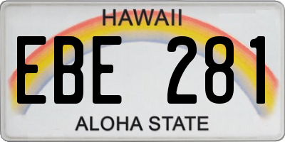 HI license plate EBE281