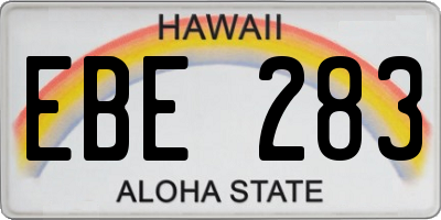 HI license plate EBE283