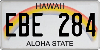 HI license plate EBE284