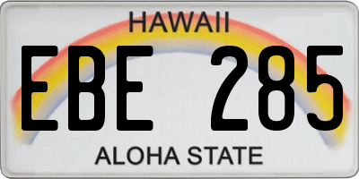 HI license plate EBE285