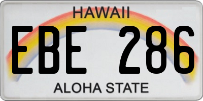 HI license plate EBE286
