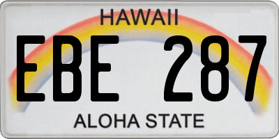 HI license plate EBE287