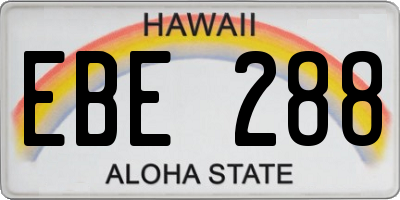 HI license plate EBE288