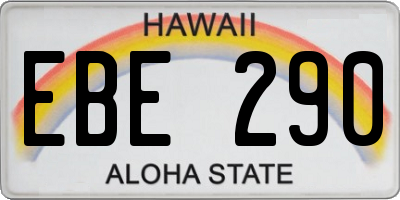 HI license plate EBE290