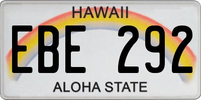 HI license plate EBE292