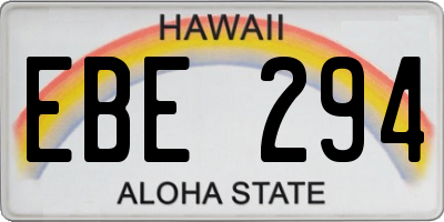 HI license plate EBE294