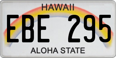 HI license plate EBE295