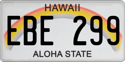 HI license plate EBE299