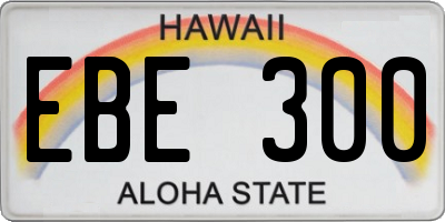 HI license plate EBE300