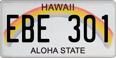 HI license plate EBE301