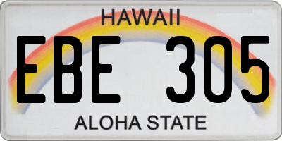HI license plate EBE305