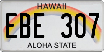 HI license plate EBE307