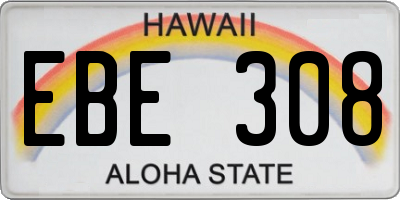 HI license plate EBE308