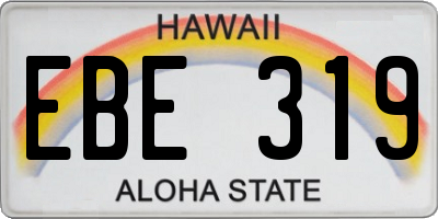 HI license plate EBE319