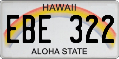 HI license plate EBE322
