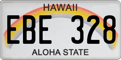 HI license plate EBE328