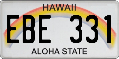 HI license plate EBE331