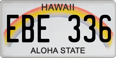 HI license plate EBE336