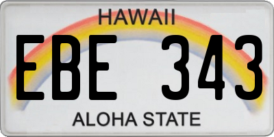 HI license plate EBE343