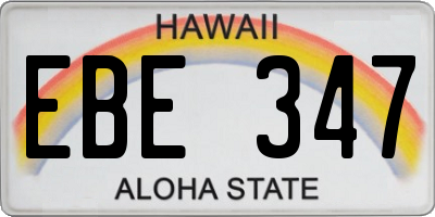 HI license plate EBE347