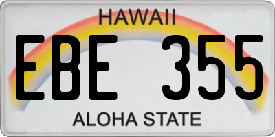 HI license plate EBE355