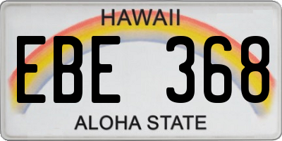 HI license plate EBE368
