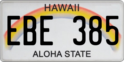 HI license plate EBE385