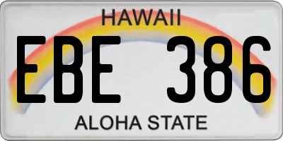 HI license plate EBE386