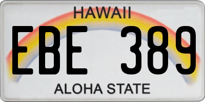 HI license plate EBE389