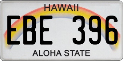HI license plate EBE396