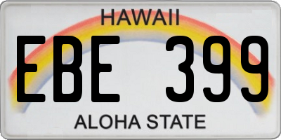 HI license plate EBE399