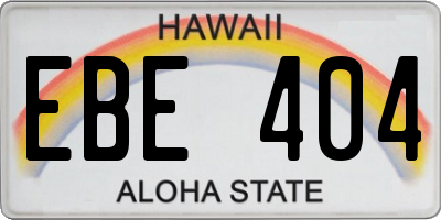 HI license plate EBE404
