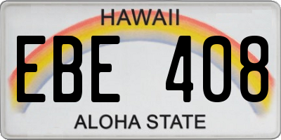 HI license plate EBE408