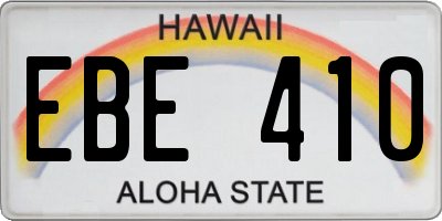 HI license plate EBE410