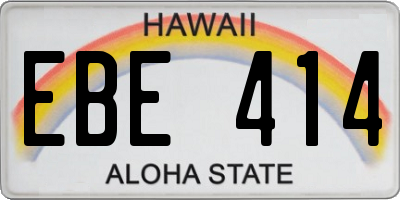 HI license plate EBE414