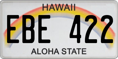 HI license plate EBE422