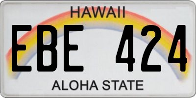 HI license plate EBE424