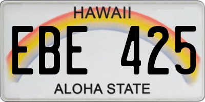 HI license plate EBE425