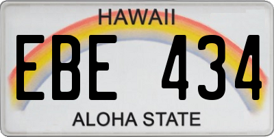 HI license plate EBE434
