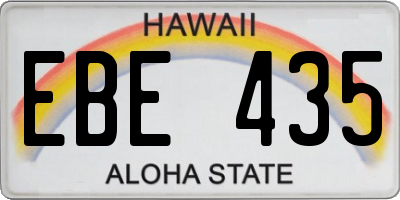 HI license plate EBE435