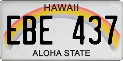 HI license plate EBE437