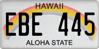 HI license plate EBE445