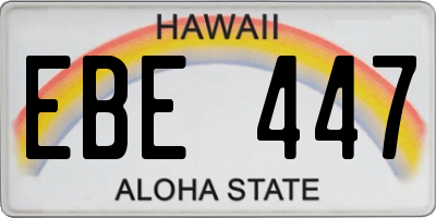 HI license plate EBE447