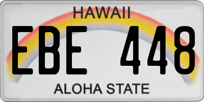 HI license plate EBE448