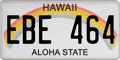 HI license plate EBE464