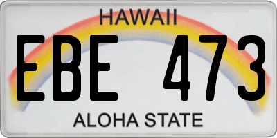 HI license plate EBE473