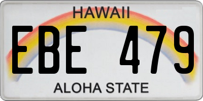 HI license plate EBE479
