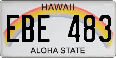 HI license plate EBE483
