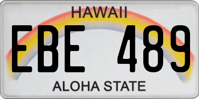 HI license plate EBE489