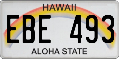 HI license plate EBE493